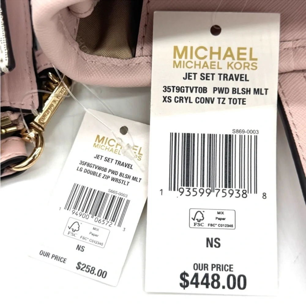 Michael Kors Jet Set Travel Extra-Small Top-Zip Tote Bag & Double Zip Wallet Set